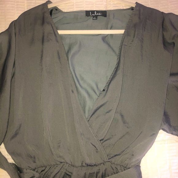 Lulus green silky romper - Picture 3 of 4